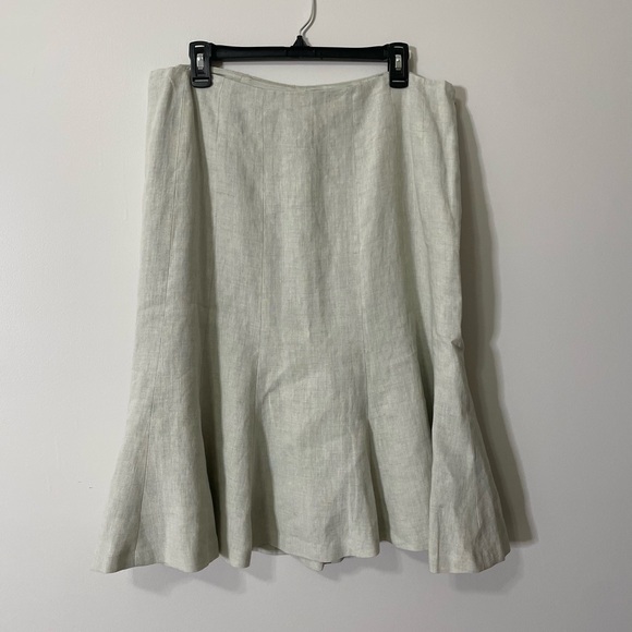 Lauren Ralph Lauren A-Line Linen-Blend Skirt in Light Sage - Picture 7 of 7